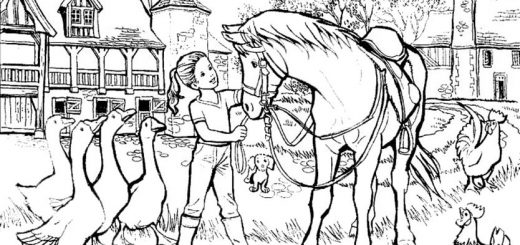 Malvorlagen Pferde-11